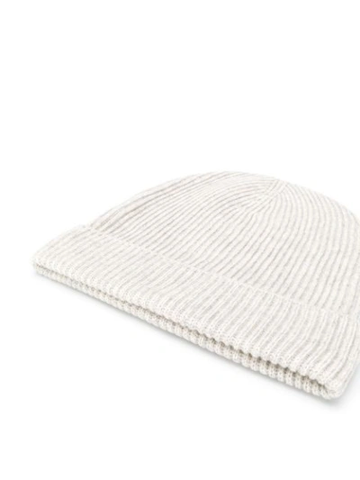 Shop Tom Ford Cashmere Ribbed Beanie In Grey