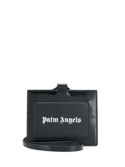 Shop Palm Angels Strap Logo Card Holder In Black