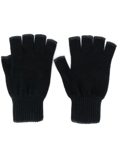 Shop Pringle Of Scotland Fingerless Gloves In Black