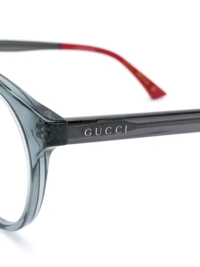 Shop Gucci Round Acetate Glasses In Grey