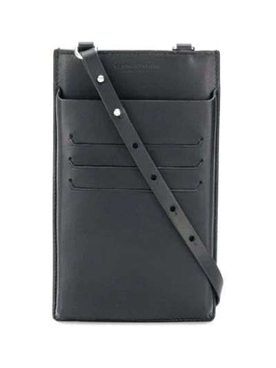 Shop Bottega Veneta Maxi Weave Lanyard Phone Case In Black