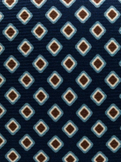 Shop Kiton Geometric Print Tie - Blue