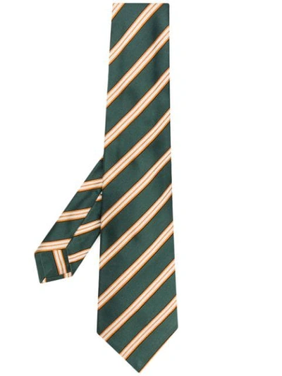 Shop Kiton Striped Tie - Green