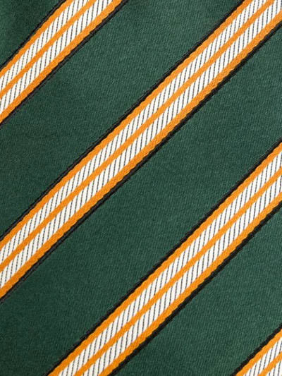 Shop Kiton Striped Tie - Green