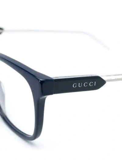 GUCCI EYEWEAR RECTANGULAR FRAME GLASSES - 蓝色