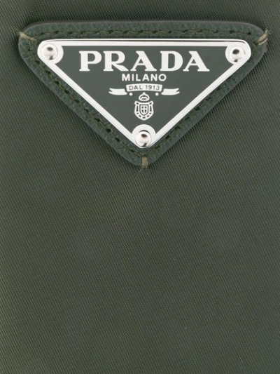 Shop Prada Logo Plaque Tie In Green