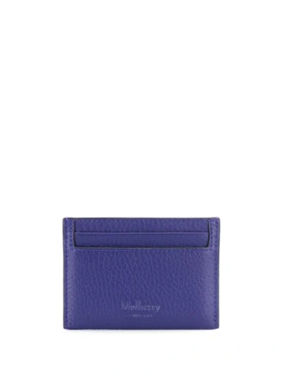 Shop Mulberry Embossed Logo Cardholder In Blue