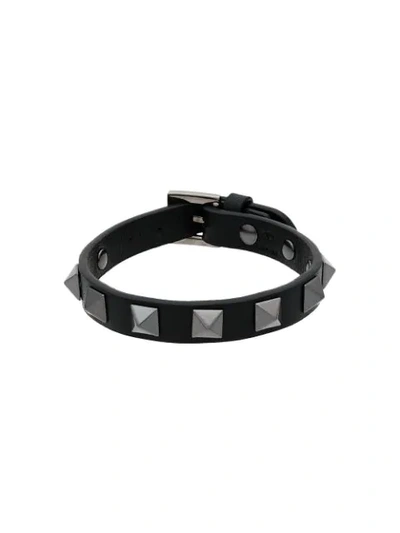 Shop Valentino Rockstud Bracelet In Black