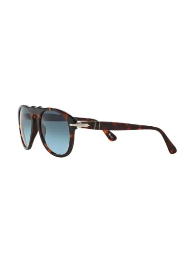 Shop Persol Tortoiseshell-effect Round Sunglasses In Braun