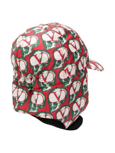 Shop Valentino Logo Trapper Cap In Red