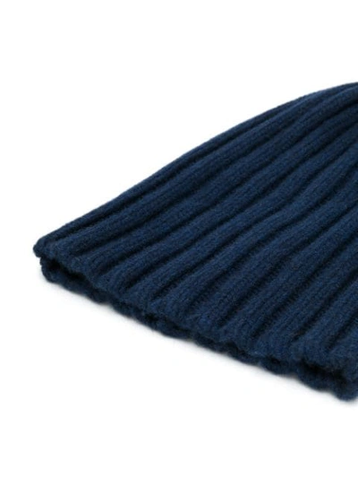 Shop Laneus Ribbed Knit Hat In 30 Blue