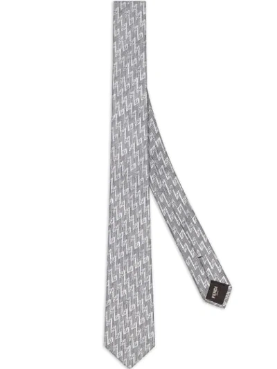 Shop Fendi Ff Motif Tie In White