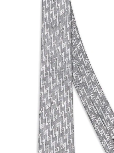 Shop Fendi Ff Motif Tie In White
