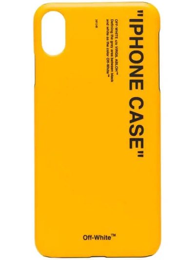 Shop Off-white Quote Print Iphone Xs Max Case In Yellow