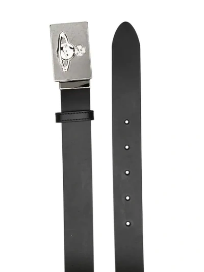 Shop Vivienne Westwood Logo Buckle Belt In Black