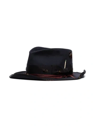 Shop Nick Fouquet Root Trail Fedora Hat In Blue
