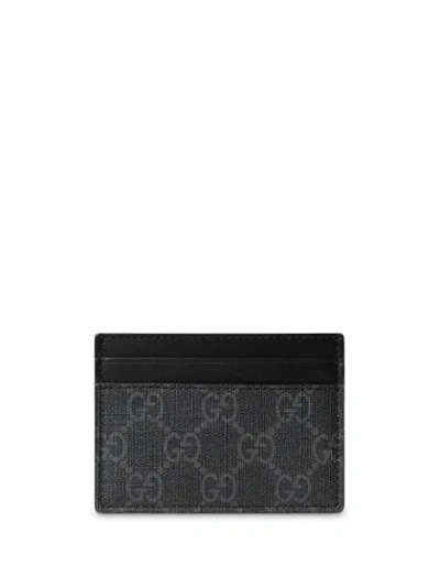 Shop Gucci Gg Card Case With Wolf Head In 9789 Black Red/nero