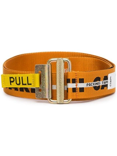 Shop Heron Preston Orange Packing Tape Jacquard Belt