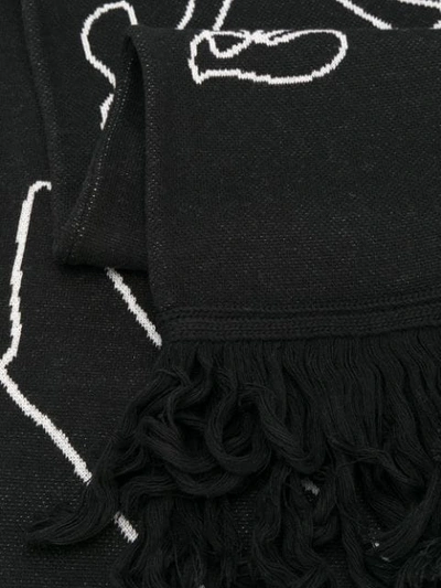 Shop Off-white Abstract Arrow Knit Scarf In Black