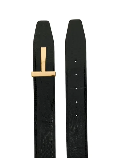 Shop Tom Ford Tejus Snakeskin Effect Belt In Black