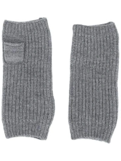 Shop Falke Fingerless Gloves - Grey
