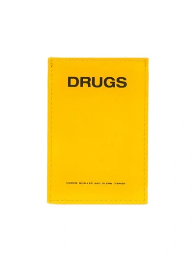Shop Raf Simons Yellow Drugs Leather Cardholder