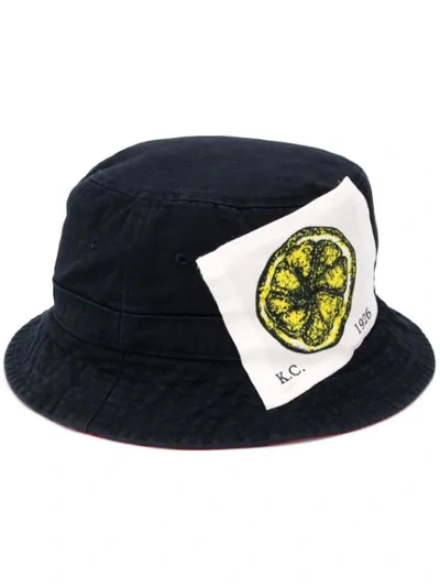 Shop Kent & Curwen Logo Patch Bucket Hat In Blue