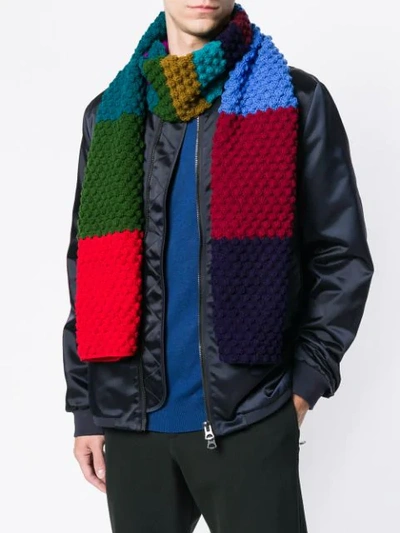 Shop Paul Smith Chunky Knit Scarf In Green