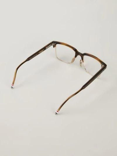 Shop Thom Browne Eyewear Wayfarer Frame Glasses