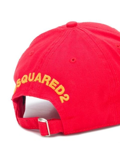 Shop Dsquared2 Baseballkappe Mit "icon"-patch In Red
