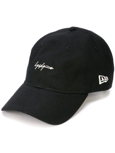 Shop Yohji Yamamoto Embroidered Logo Baseball Cap In Black