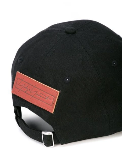 Shop Yohji Yamamoto Embroidered Logo Baseball Cap In Black