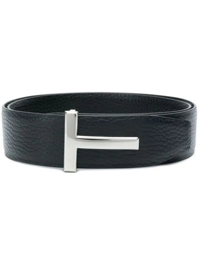 Shop Tom Ford Brand Logo Belt In Black