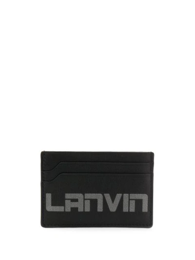 Shop Lanvin Logo Print Card Holder In 10 Black