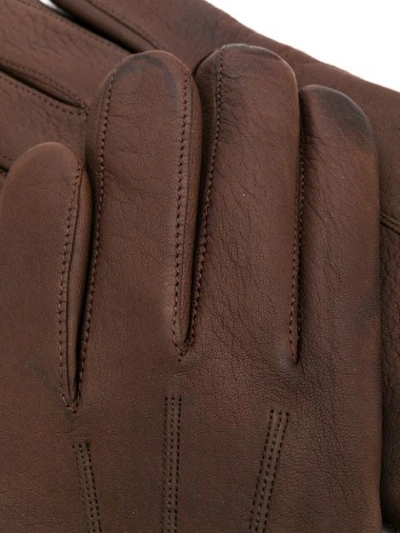 Shop Orciani Padded Gloves In Brown
