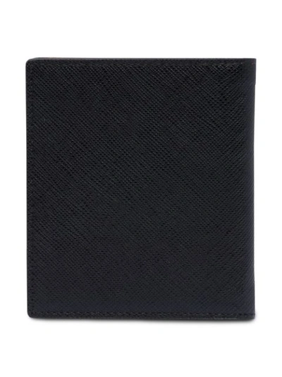 Prada Portemonnaie Aus Saffiano-leder In Schwarz