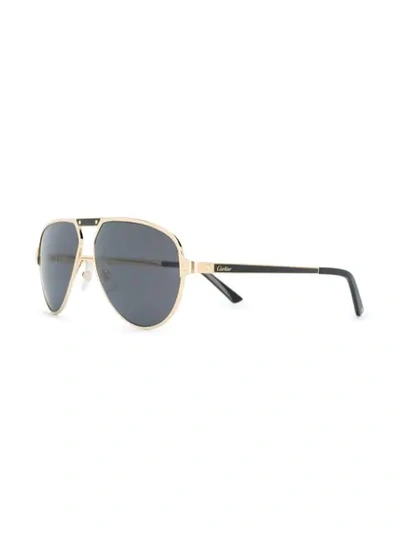 Shop Cartier Aviator Sunglasses In Black