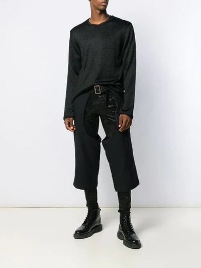 Shop Comme Des Garçons Homme Deux Cropped Cowboy Pants Belt In Black