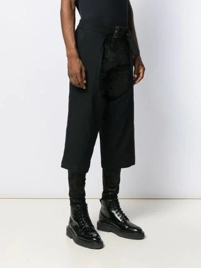 Shop Comme Des Garçons Homme Deux Cropped Cowboy Pants Belt In Black