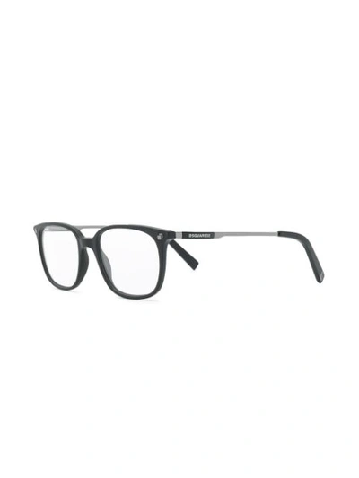 Shop Dsquared2 Eyewear Square Acetate Glasses - Black