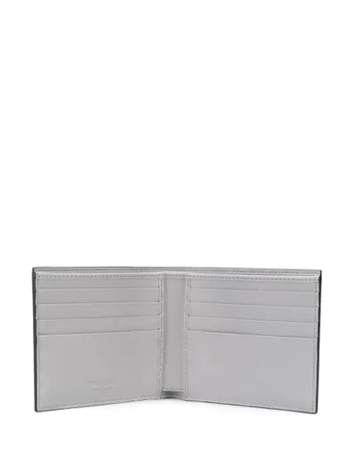 Shop Prada Logo Print Bifold Wallet In Grey