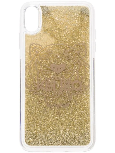 Shop Kenzo Iphone X Tiger Phone Case In Gold