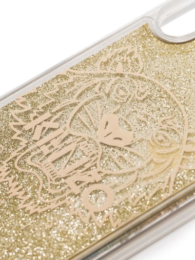 Shop Kenzo Iphone X Tiger Phone Case In Gold