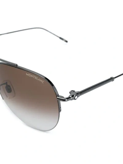 Shop Montblanc Aviator Frame Sunglasses In Metallic