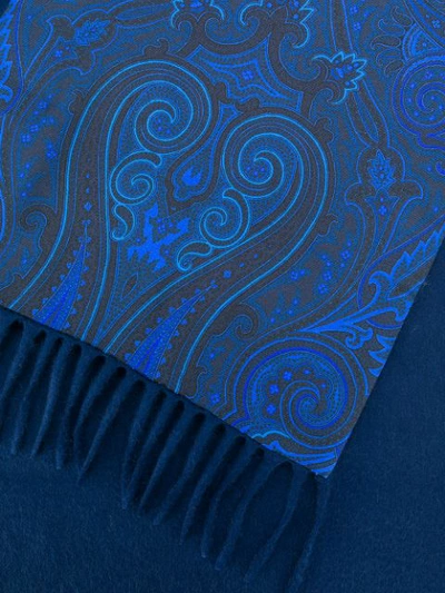 Shop Etro Paisley Print Scarf In Blue