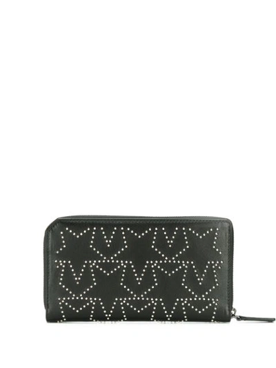 JIMMY CHOO CARNABY ZIP-AROUND STAR WALLET - 黑色