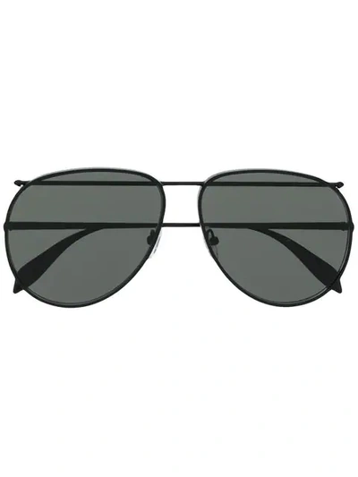Shop Alexander Mcqueen Aviator Sunglasses In Black