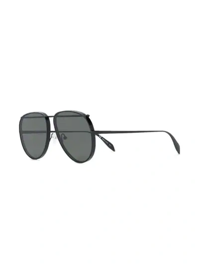 Shop Alexander Mcqueen Aviator Sunglasses In Black