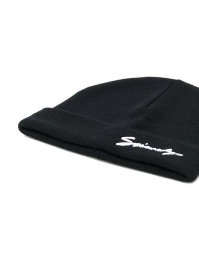 Shop Givenchy Embroidered Logo Beanie In Black
