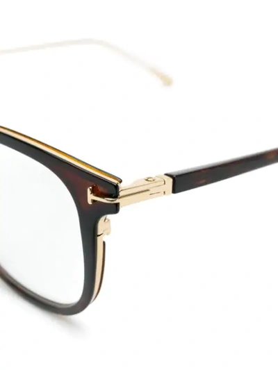 Shop Tom Ford Classic Square Glasses In Brown